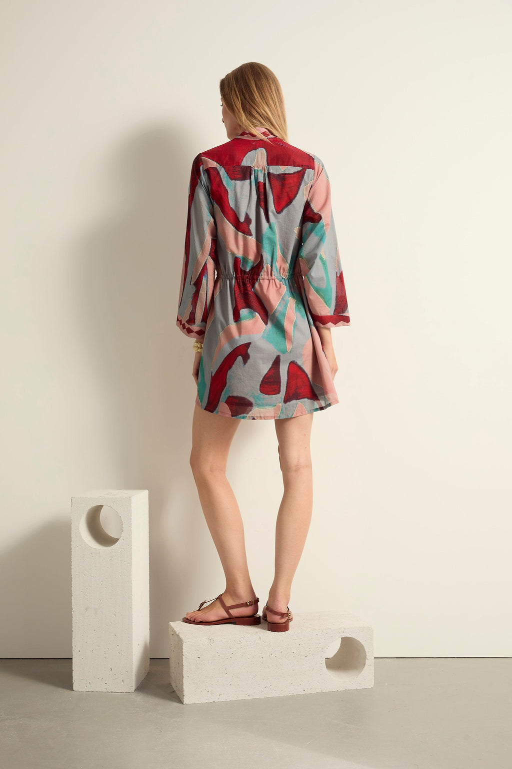 ROBE SILVANA IMPRIME CACTUS - DUSTY PINK