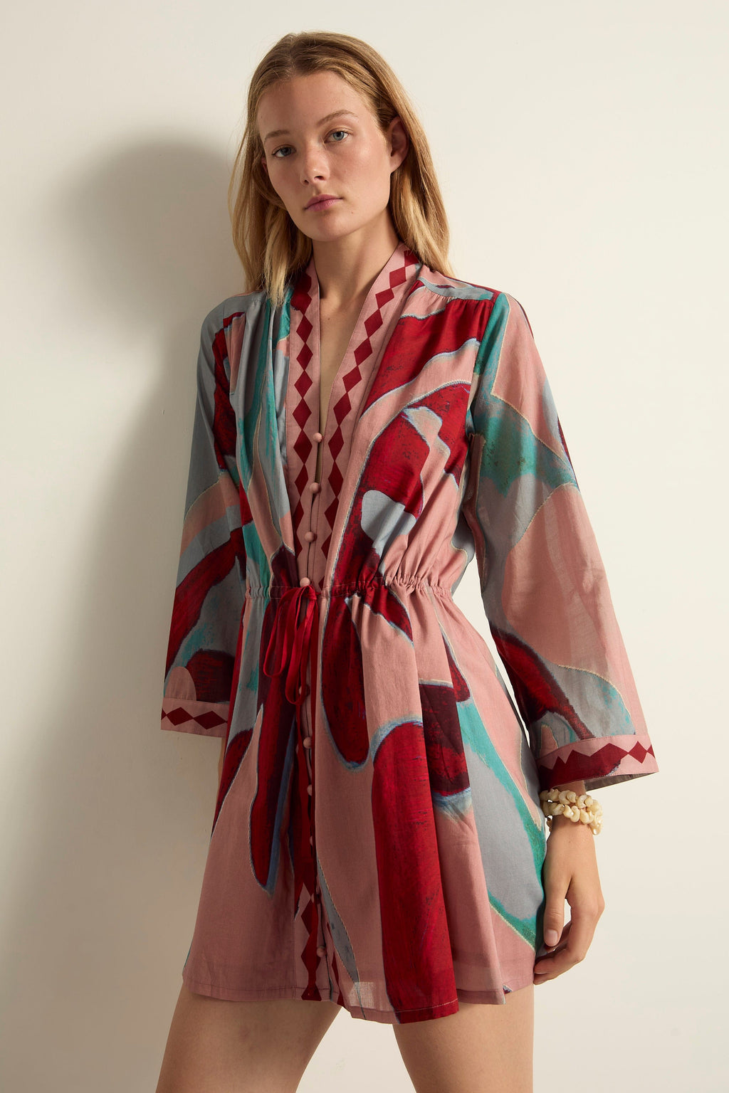 ROBE SILVANA IMPRIME CACTUS - DUSTY PINK
